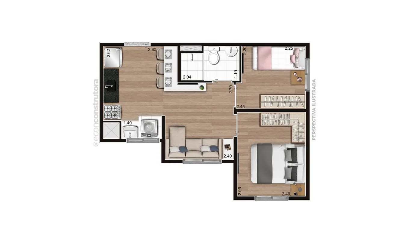 Planta Tipo A Ponta 32,80 m² Final 02