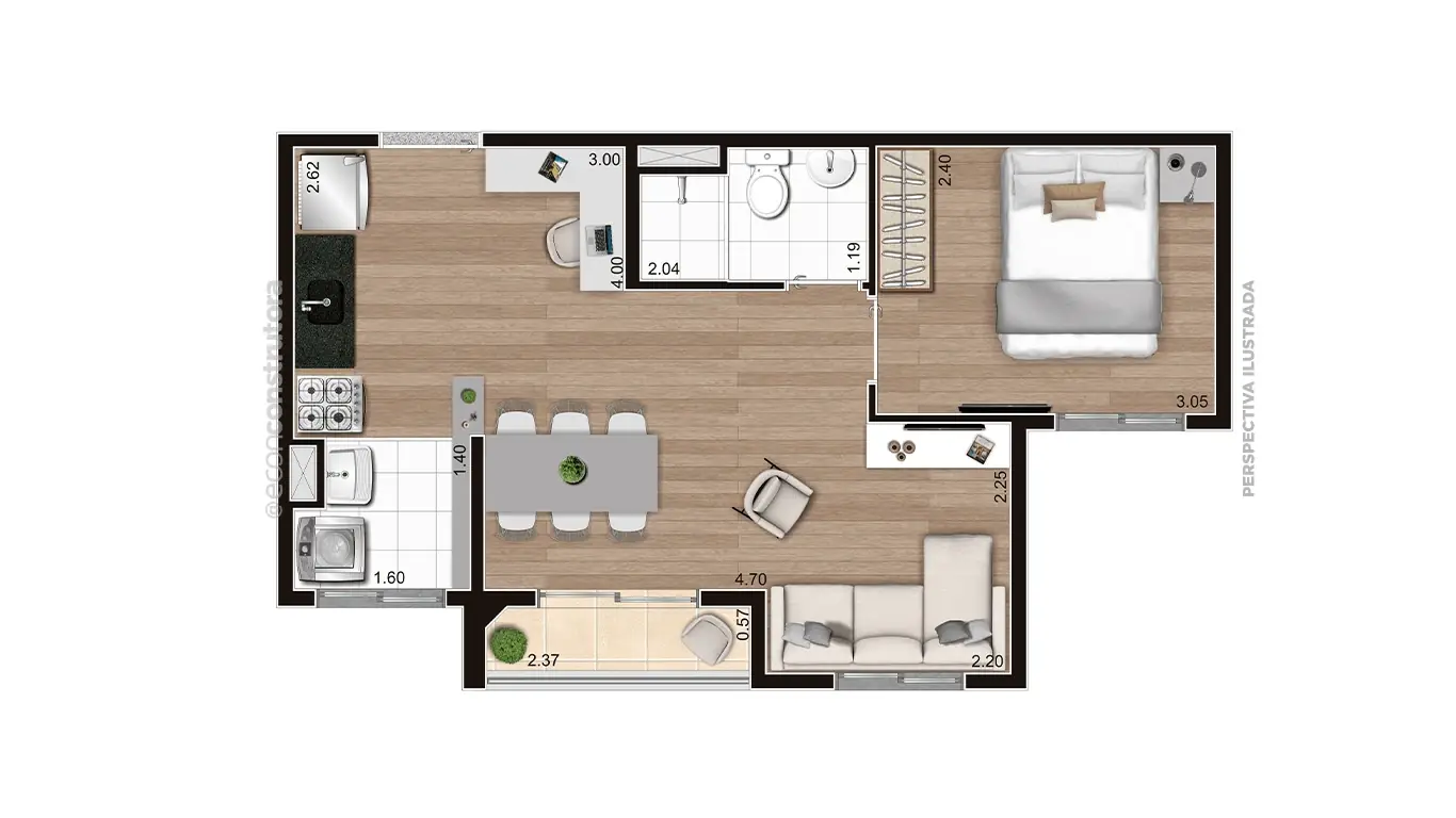 Planta Tipo B Meio Ampliado 37,18 m² Final 04 05