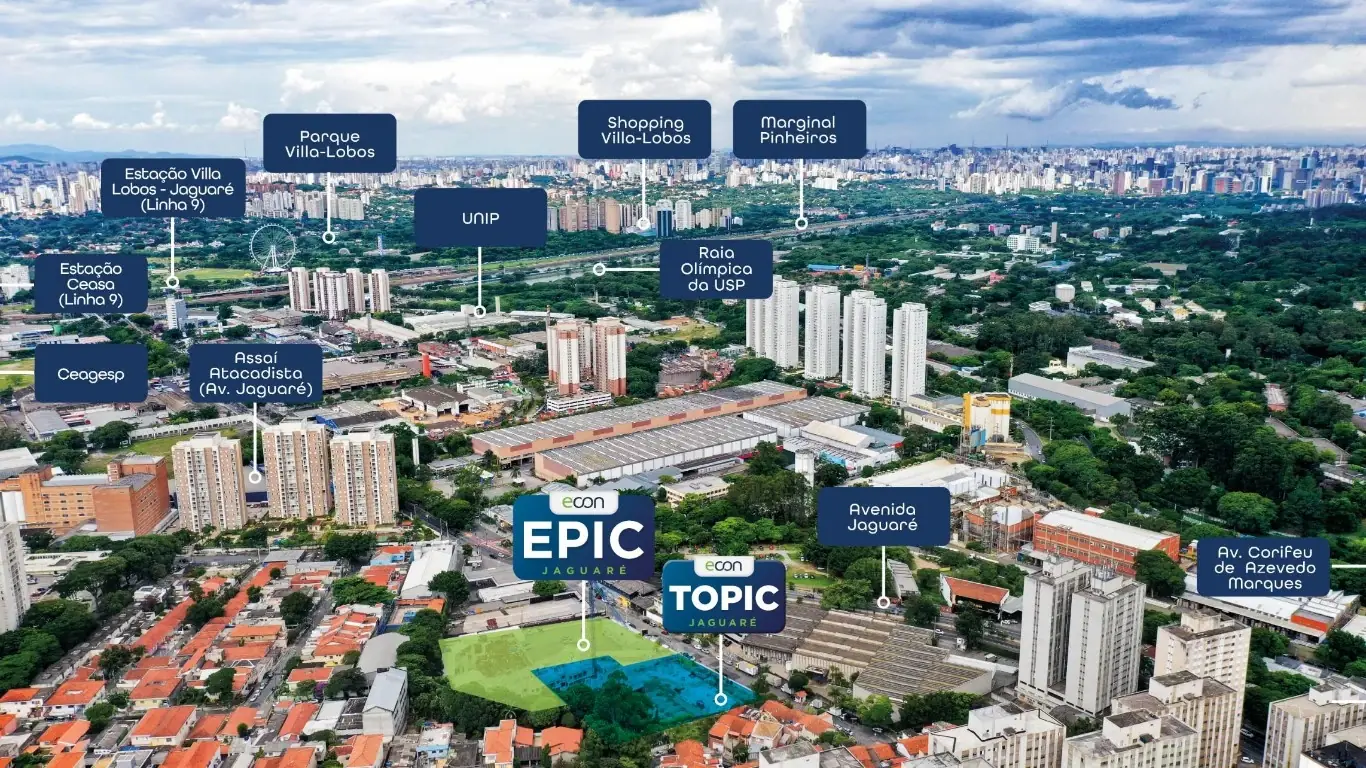 Mapa e proximidades do Jaguaré