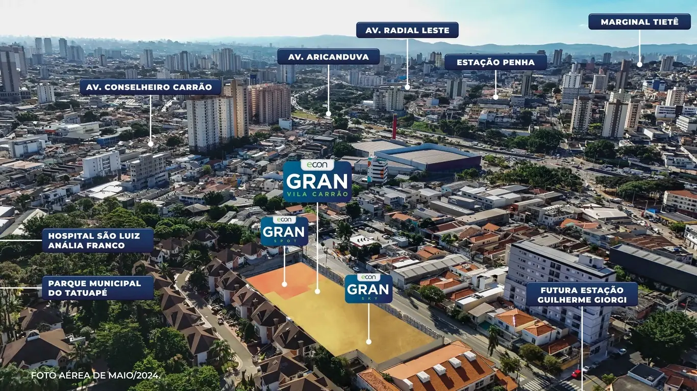 Mapa e proximidades do Vila Carrão