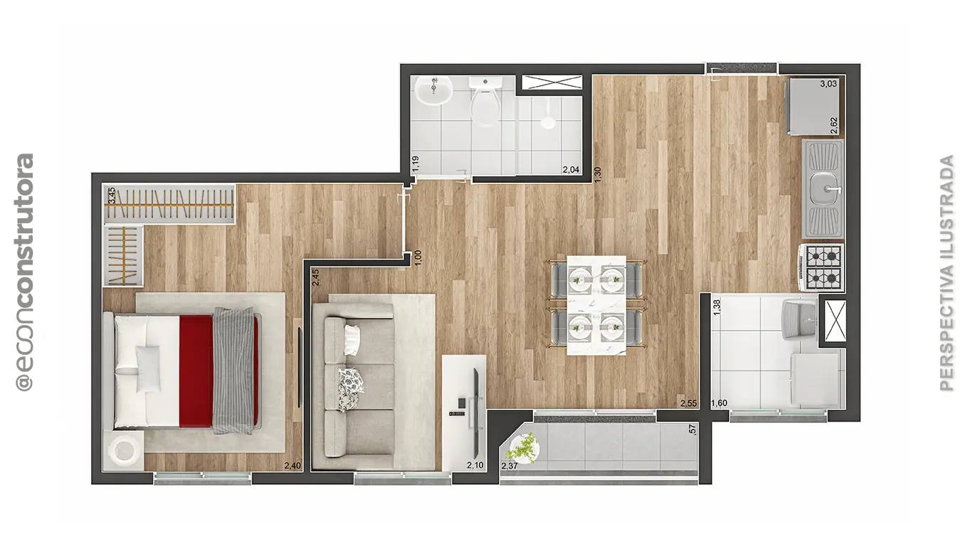 Tipo C Ampliada 39,67m²