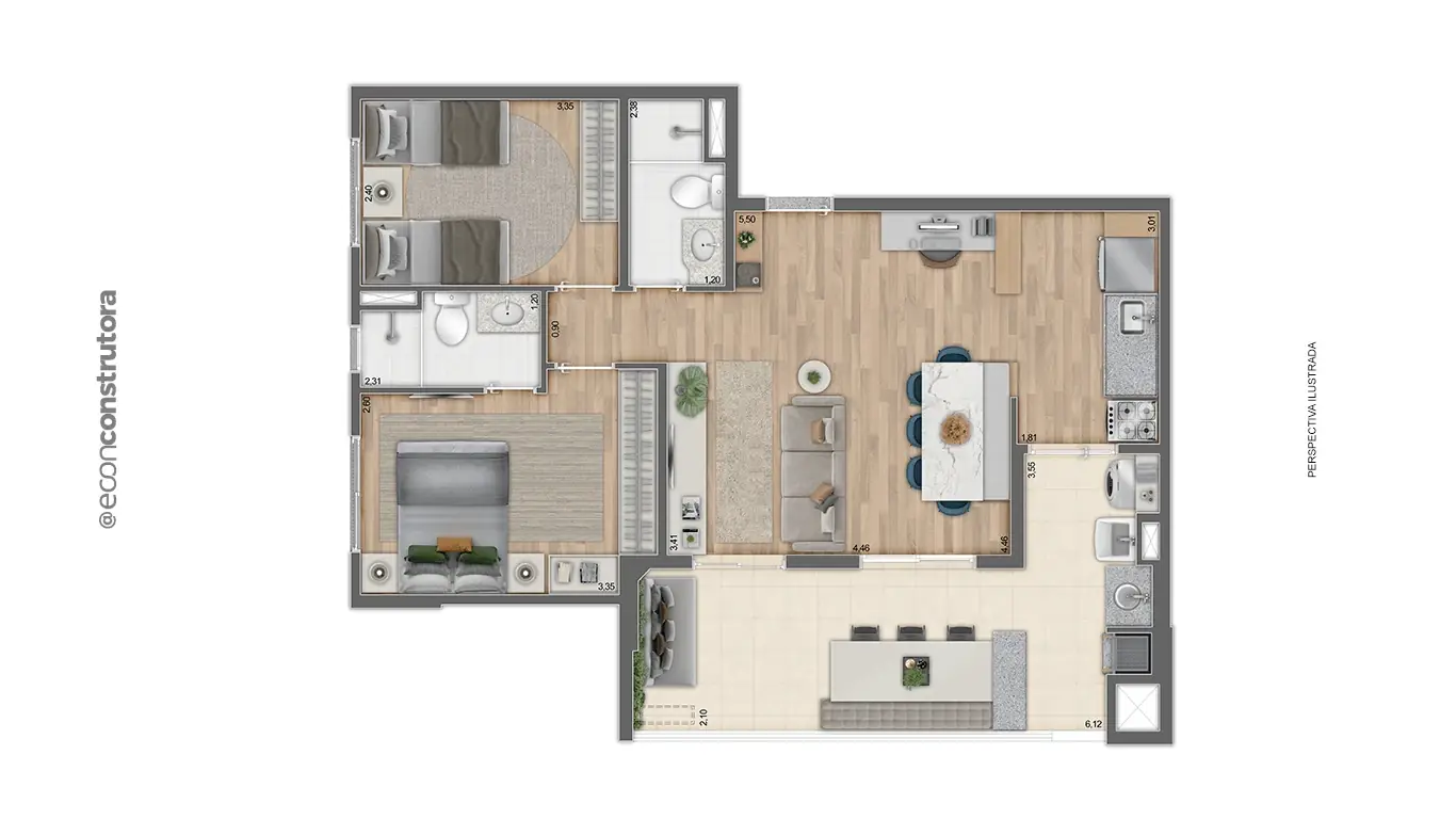 Planta Tipo E Ponta Ampliada 75,95 m² Final 02