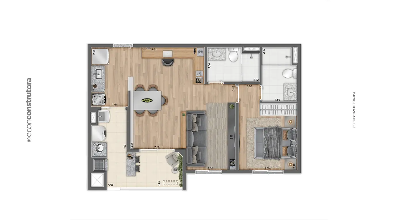 Planta Tipo B Sala Ampliada