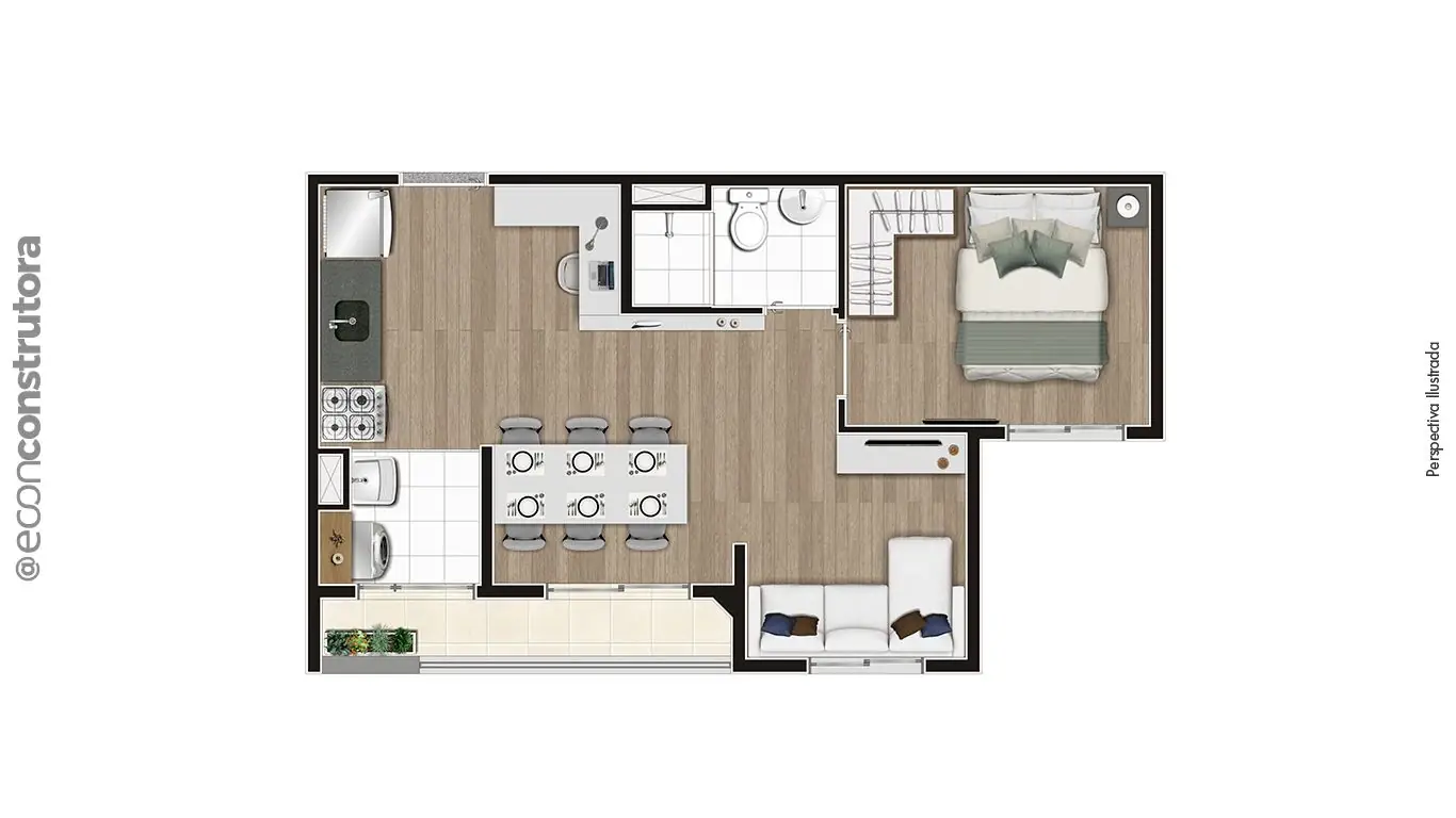 Opção Meio Final 03 e 06 38,41m²