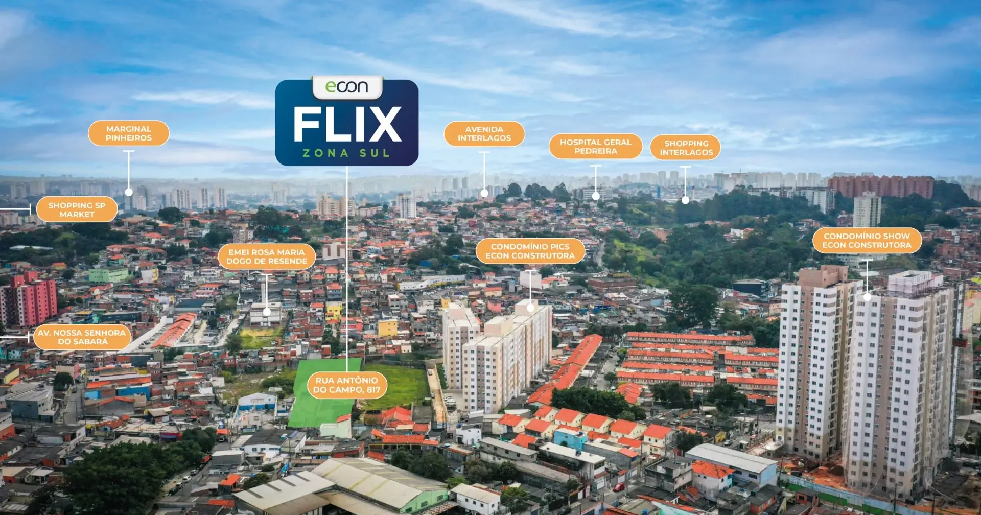 Mapa e proximidades do Pedreira