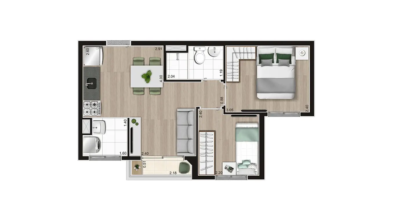 PLANTA TIPO A MEIO FINAIS 04, 05 E 13 37,41M