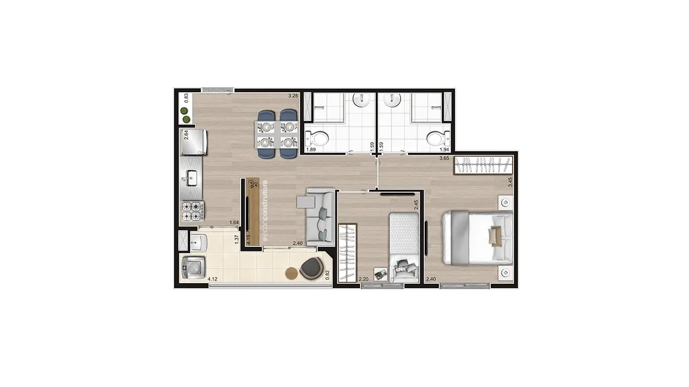 Planta Tipo 47,12m Final 07 e 11