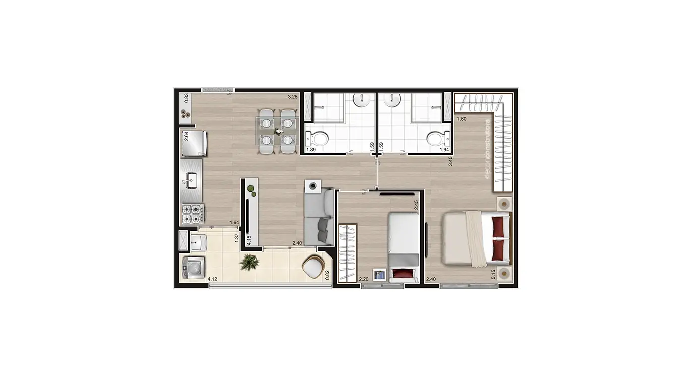 Planta Tipo 49,89m Final 09