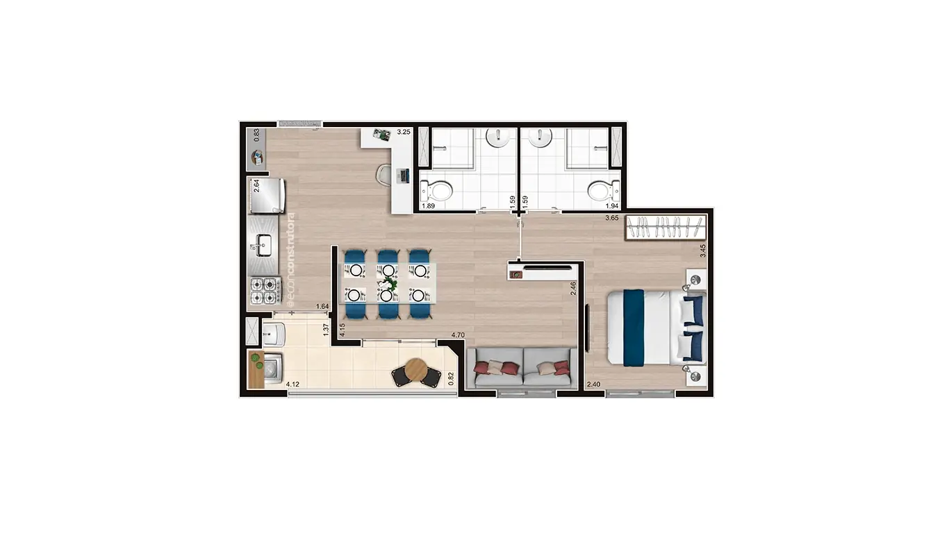 Planta Tipo 47,12m Final 07 e 11
