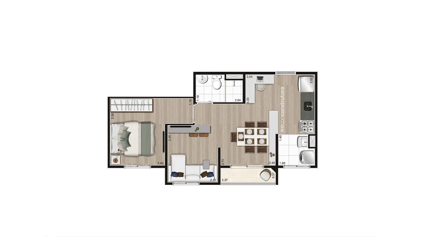 Planta Tipo C Meio Ampliada 38,93m Final 12