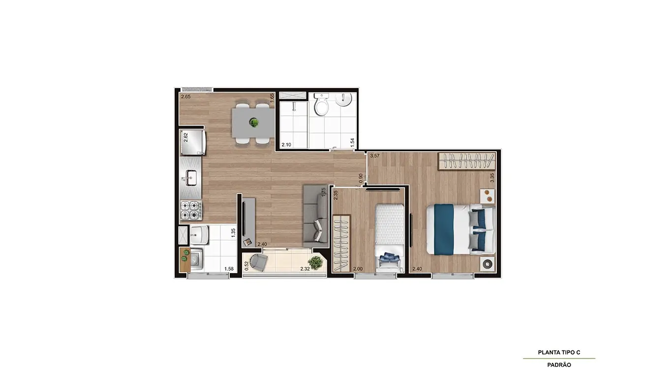 PLANTA TIPO MEIO FINAL 07_1 AO 20 PAV. - FINAL 08 TÉRREO AO 20 PAV. - HR- 41m