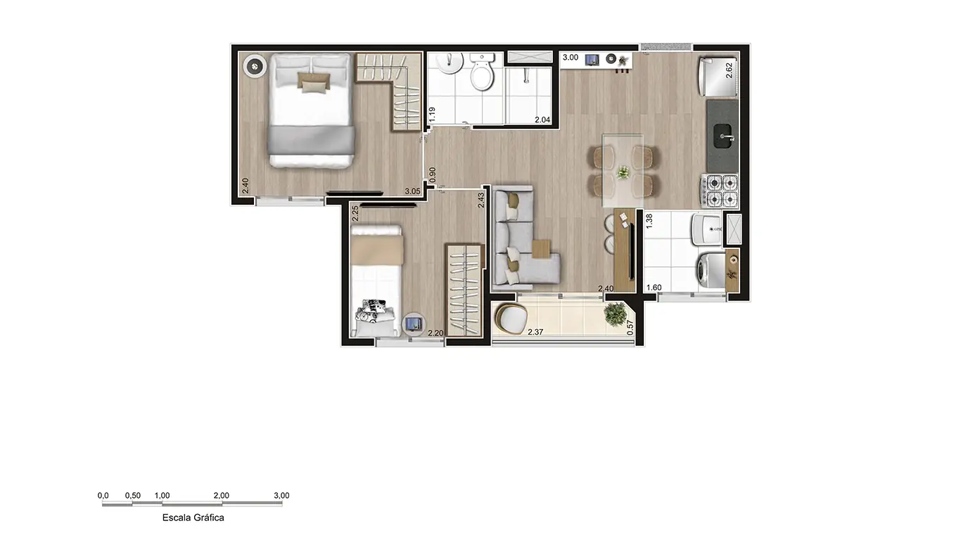 PLANTA TIPO MEIO FINAL 03 - TORRE B - 37m