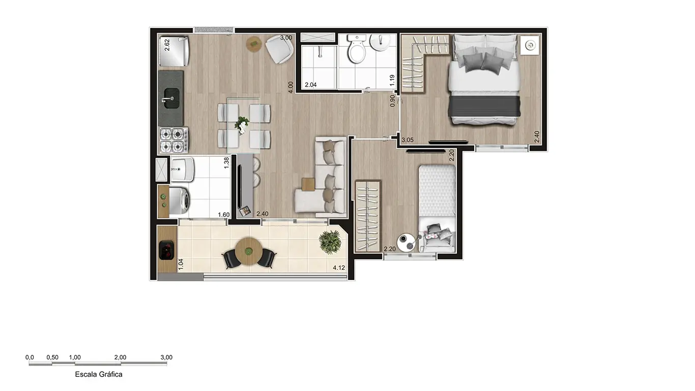 PLANTA TIPO MEIO FINAL 10 - TORRE A - 40m
