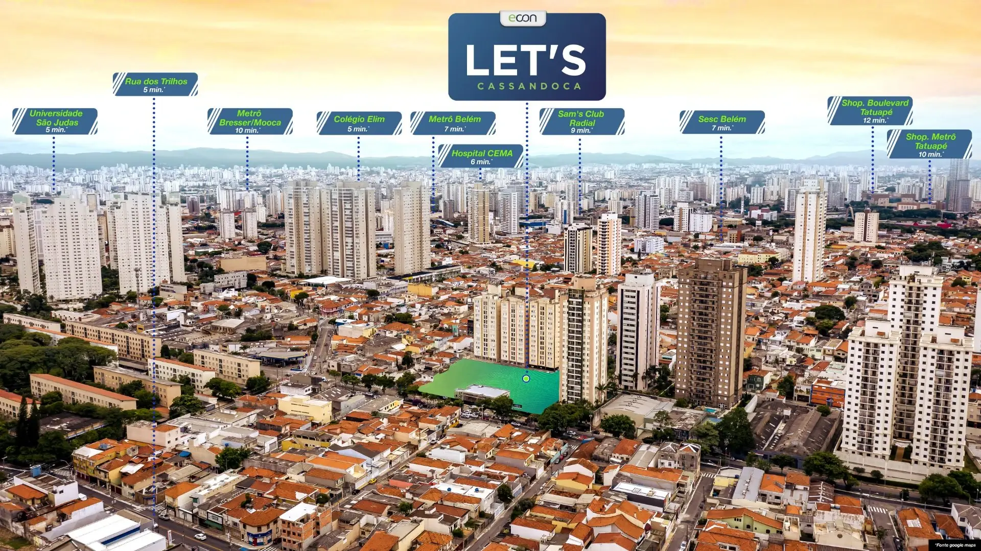 Mapa e proximidades do Mooca