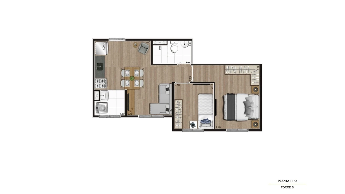 TIPO MEIO FINAL 4 37.91m TORRE B