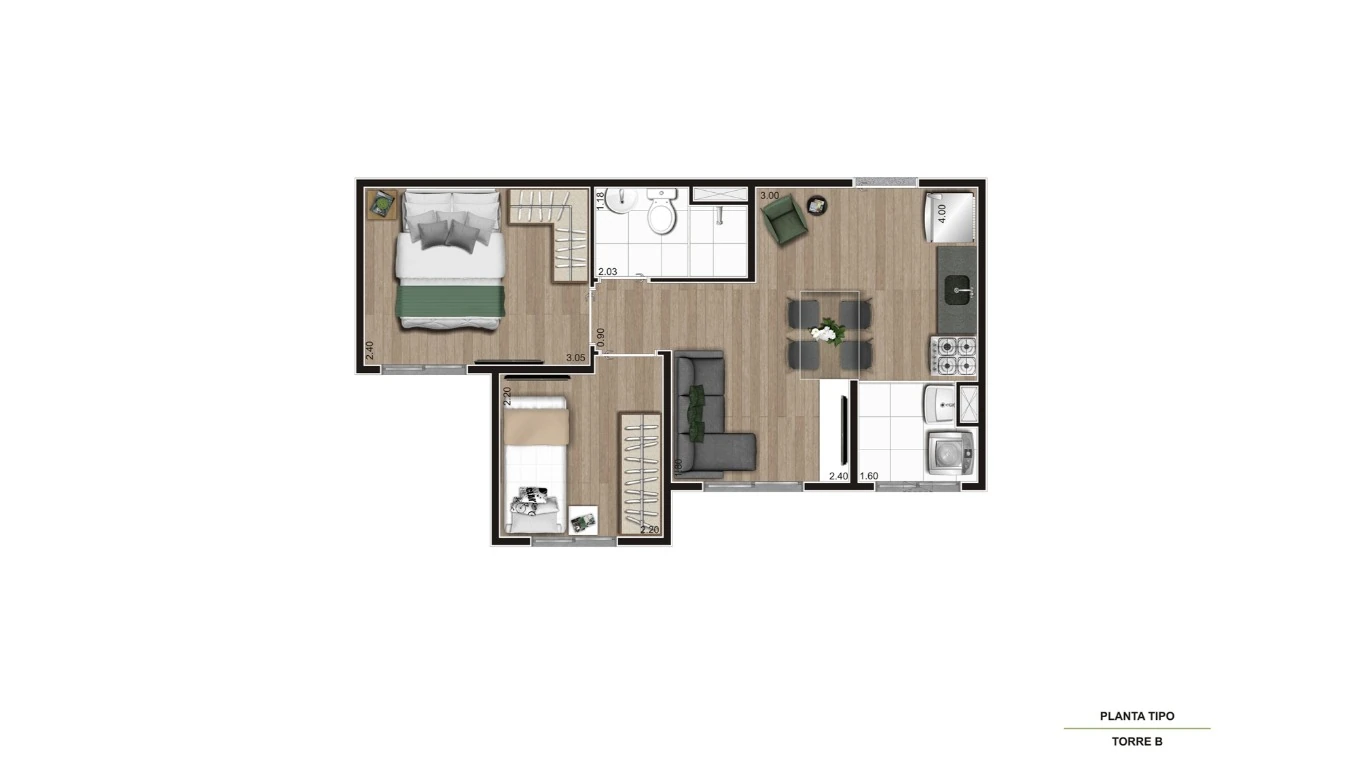 TIPO MEIO FINAL 5 E 8 35.27m TORRE B