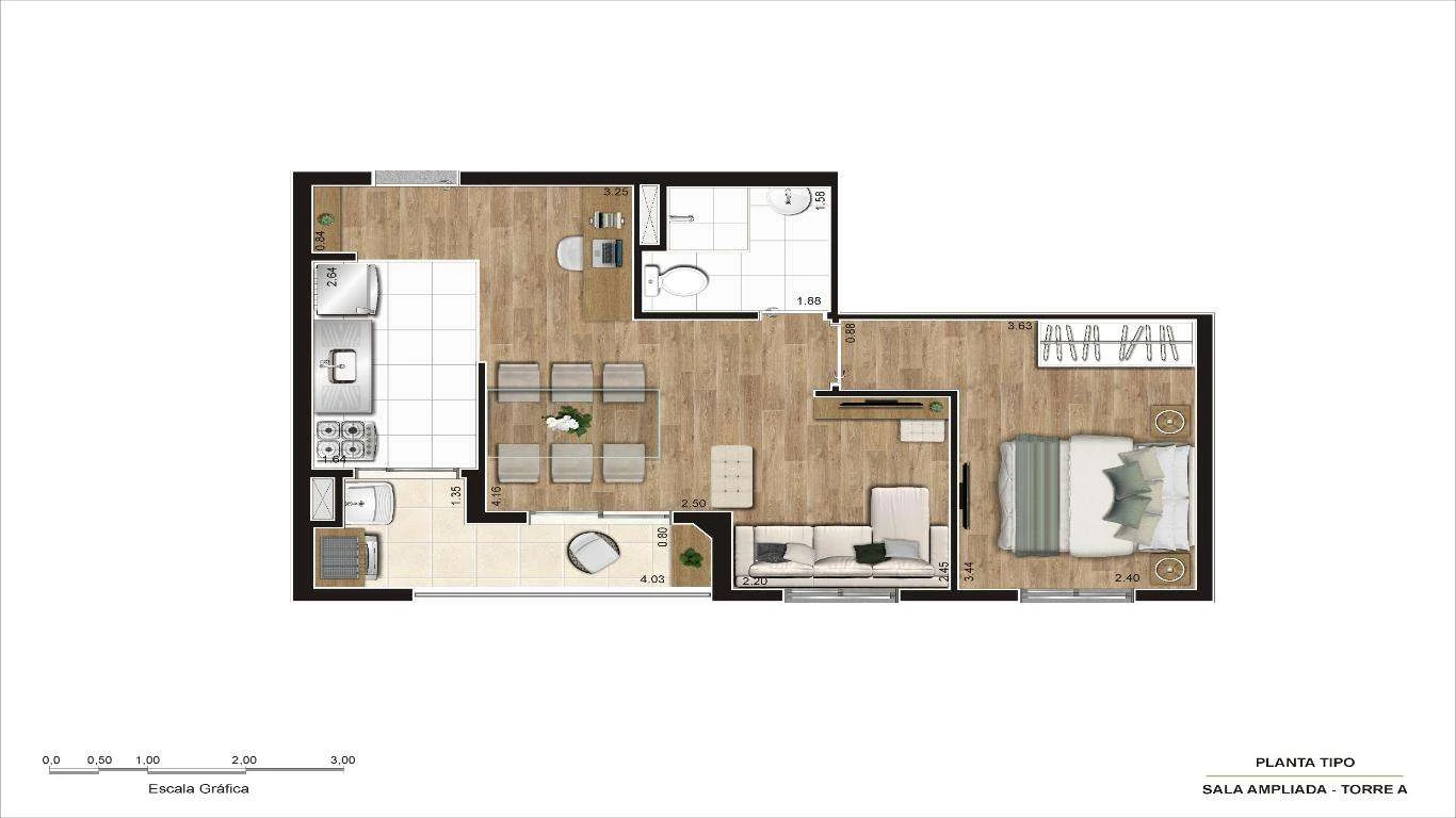 OPÇÃO MEIO FINAL 4 44.60m TORRE A