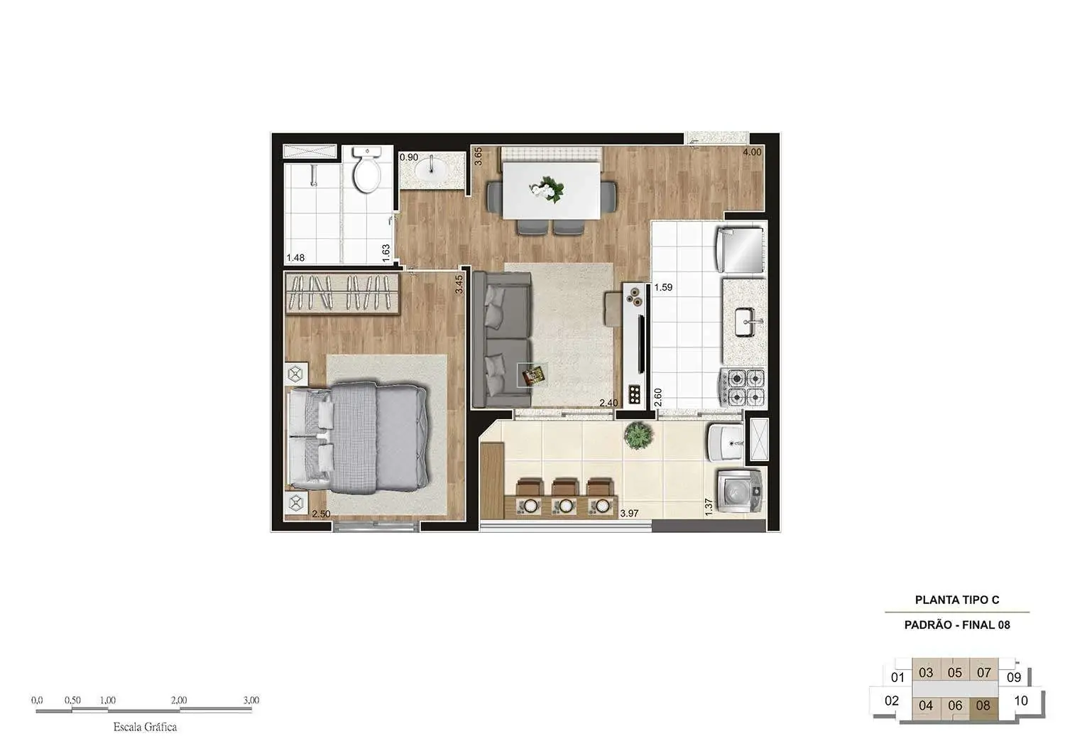 Perspectiva Ilustrada da Planta C