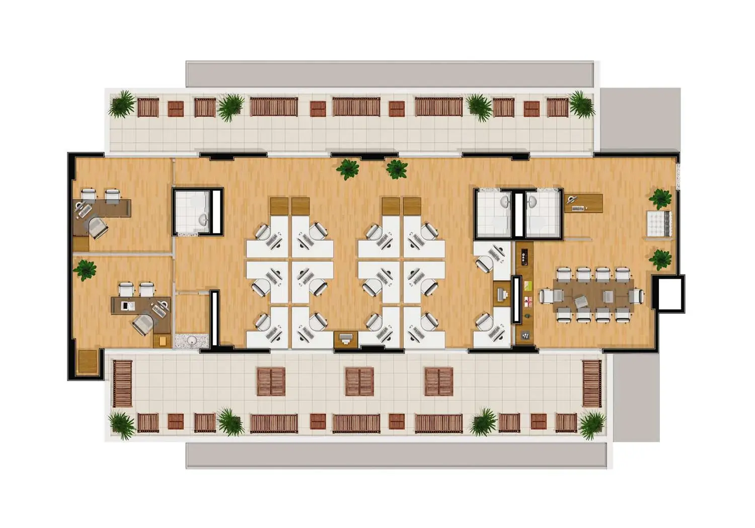PERSPECTIVA ILUSTRADA DA PLANTA SINGLE - FINAL 1 - 9º PAVIMENTO GIARDINO - 218m²