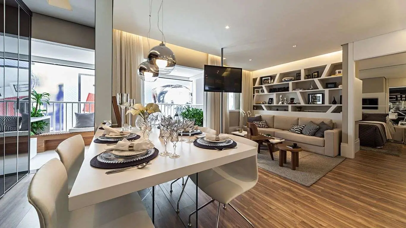 Fachada do Mob - apartamentos de 1 e 2 dorms em Fazenda Morumbi, Zona Sul