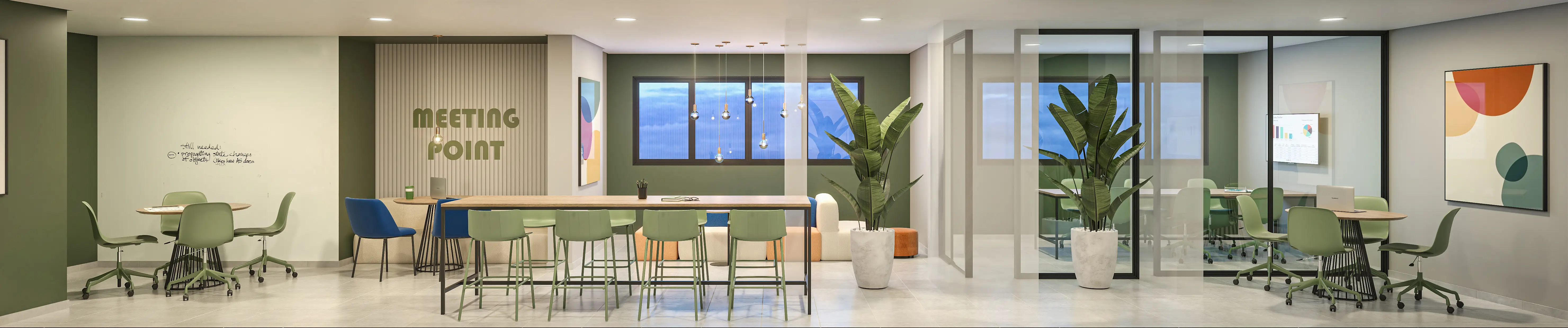 Perspectiva do coworking no Complexo Class