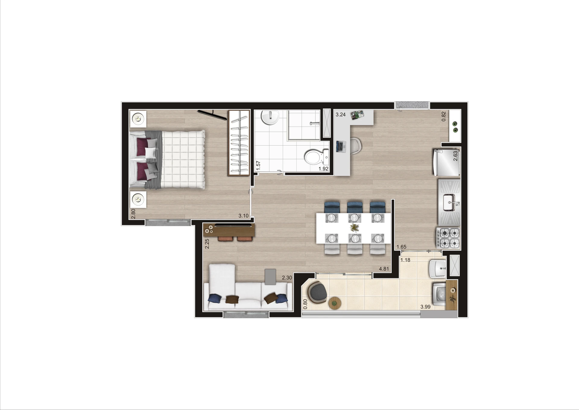 Planta Tipo B Meio Ampliada 43,44 Final 6 Torre A R03 HR