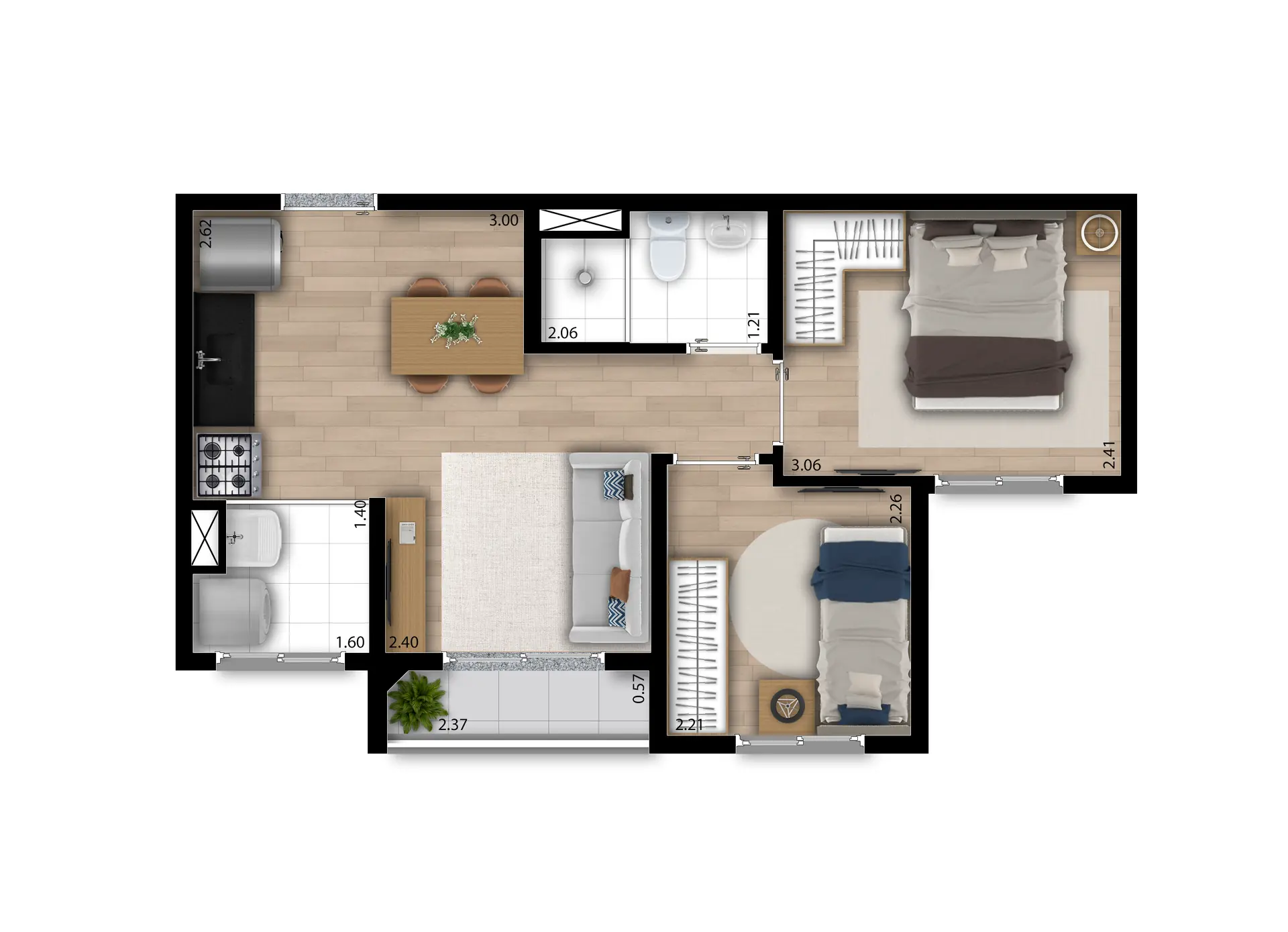 Planta E Padrão 37M²