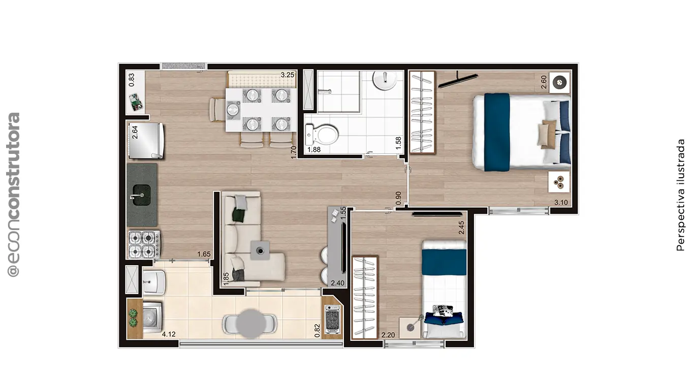 Planta Tipo B 41M²