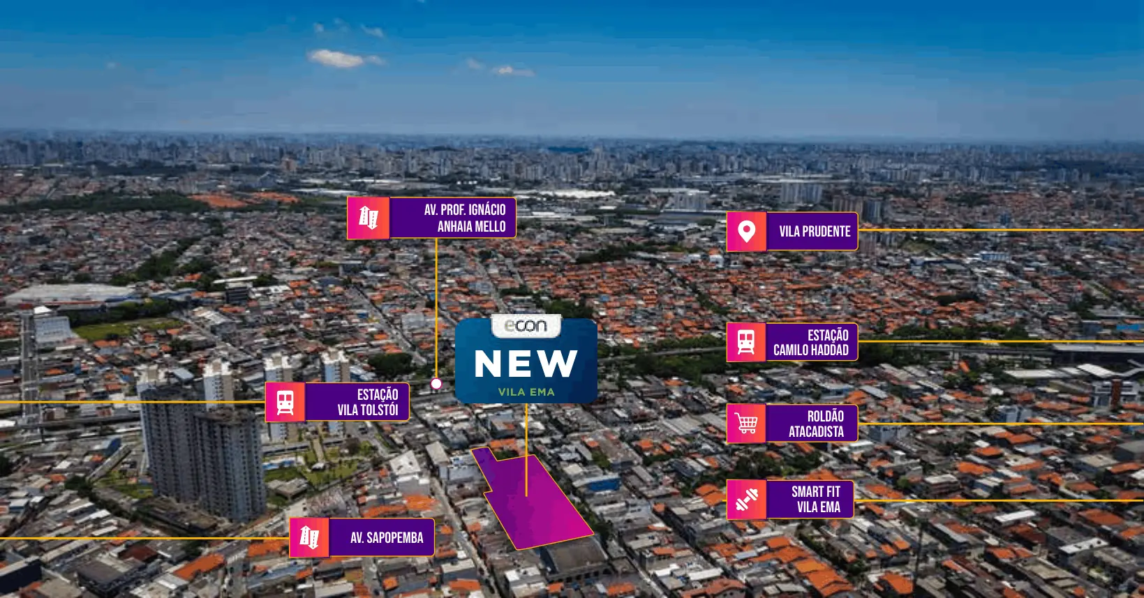 Mapa e proximidades do Vila Ema